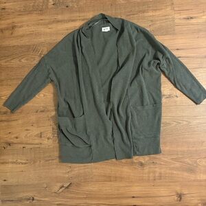 Pact Olive Green Airplane Wrap Cardigan